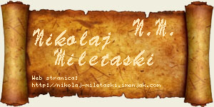 Nikolaj Miletaški vizit kartica
